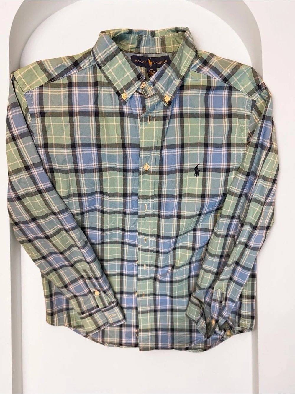 Lot of 2 Boys Button-Down Shirts Size L & XL Like New‎ Old Navy Ralph Lauren